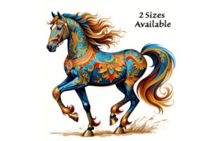Hidden Shapes Puzzle: Colorful Warhorse