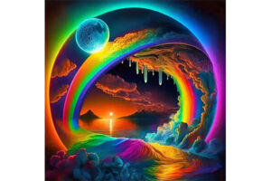 Hidden Shapes Puzzle: Aurora Rainbow