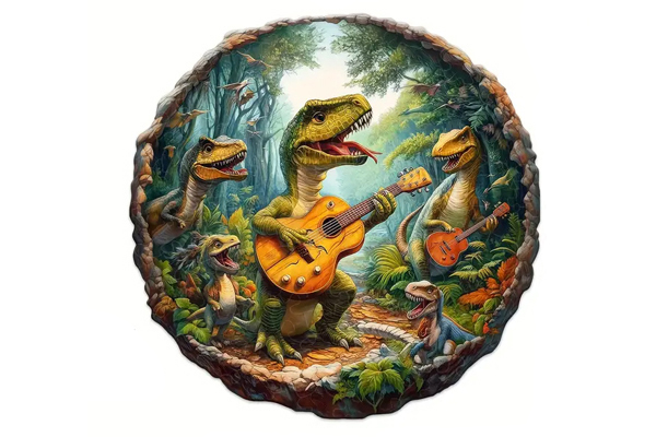 Hidden Shapes Puzzle: T-Rex Trio Hidden Shapes Puzzle: T-Rex Trio