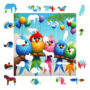 Hidden Shapes Puzzle - 5 Colorful Birds Hidden Shapes Puzzle - 5 Colorful Birds