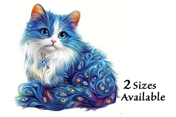 Hidden Shapes Puzzle - Beautiful Blue Cat Hidden Shapes Puzzle - Beautiful Blue Cat