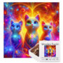 Hidden Shapes Puzzle - Colorful Space Kitties Hidden Shapes Puzzle - Colorful Space Kitties