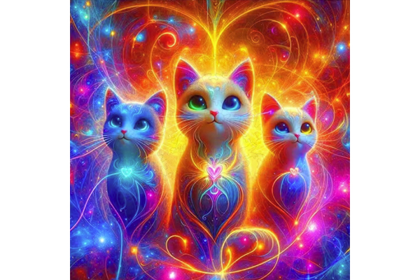 Hidden Shapes Puzzle - Colorful Space Kitties Hidden Shapes Puzzle - Colorful Space Kitties