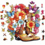 Hidden Shapes Puzzle - Cowboy Boots & Flowers Hidden Shapes Puzzle - Cowboy Boots & Flowers