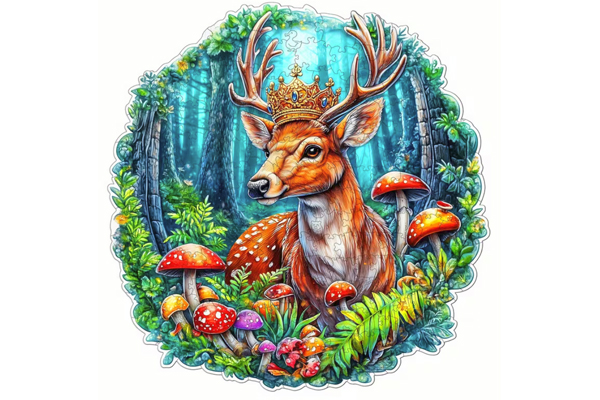 Hidden Shapes Puzzle - Monarch of the Forest Hidden Shapes Puzzle - Monarch of the Forest