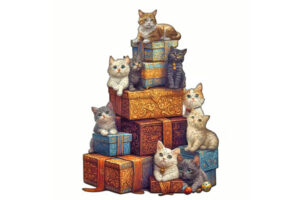 Hidden Shapes Puzzle - Kittens and Boxes Hidden Shapes Puzzle - Kittens and Boxes
