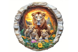 Hidden shapes Puzzle - Lion Family Hidden shapes Puzzle - Lion Family