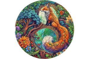 Hidden Shapes Puzzle: Round Fox Angel Hidden Shapes Puzzle: Round Fox Angel