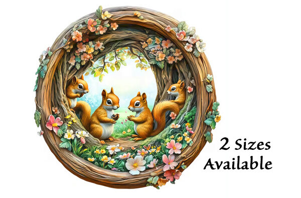 Hidden Shapes Puzzles - Cute Squirrels Hidden Shapes Puzzles - Cute Squirrels