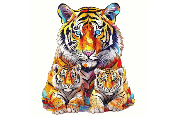Hidden Shapes Puzzle - Tiger Family Hidden Shapes Puzzle - Tiger Family