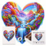Hidden Shapes Puzzle - Waterfall Heart Hidden Shapes Puzzle - Waterfall Heart