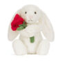 Jellycat Little Cream Bunny with Rose