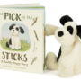 Jellycat The Pick of the Sticks Book and Bashful Black and Cream Puppy Jellycat The Pick of the Sticks Book and Bashful Black and Cream Puppy