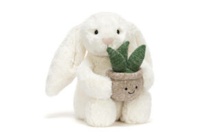 Cream Bunny with Plant