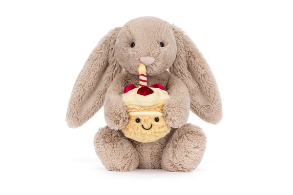 Jellycat Bashful Beige Bunny 'Birthday'