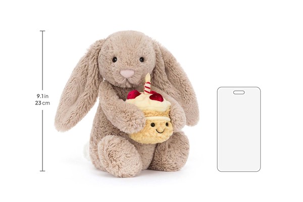 Jellycat Bashful Beige Bunny 'Birthday'