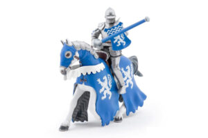 PAPO Blue Knight with Spear on War Horse